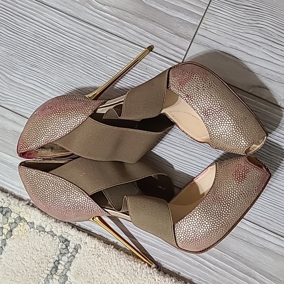 Louboutin Gold Heels - Picture 8 of 8